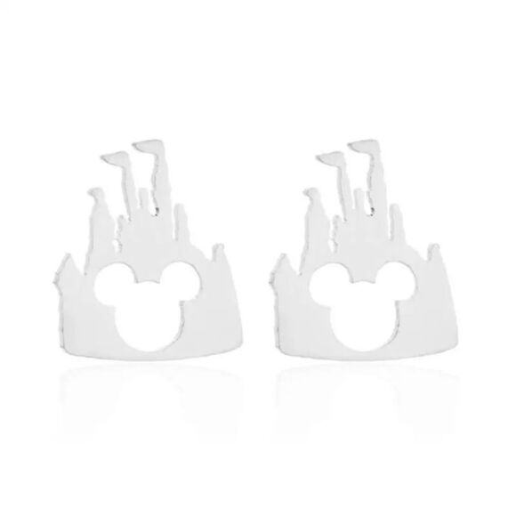 Mouse castle stainless steel stud earrings​ - Picture 3 of 4